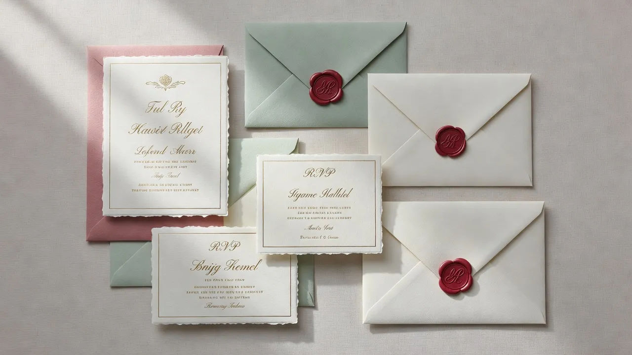 Full stationery suite flat-lay