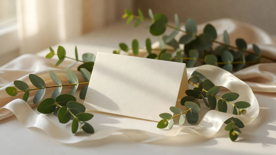 Invitation styled with florals