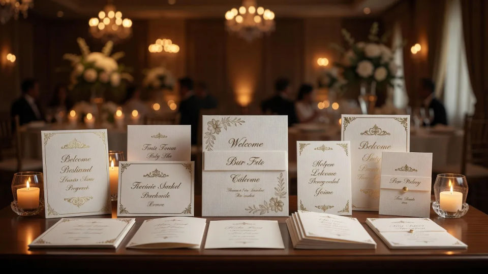 Suite on a wedding welcome table