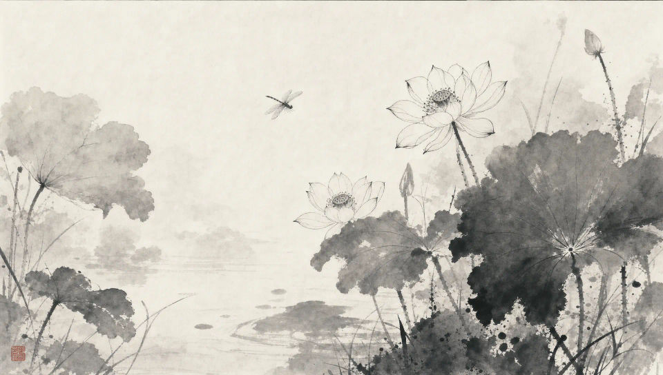 Summer lotus pond