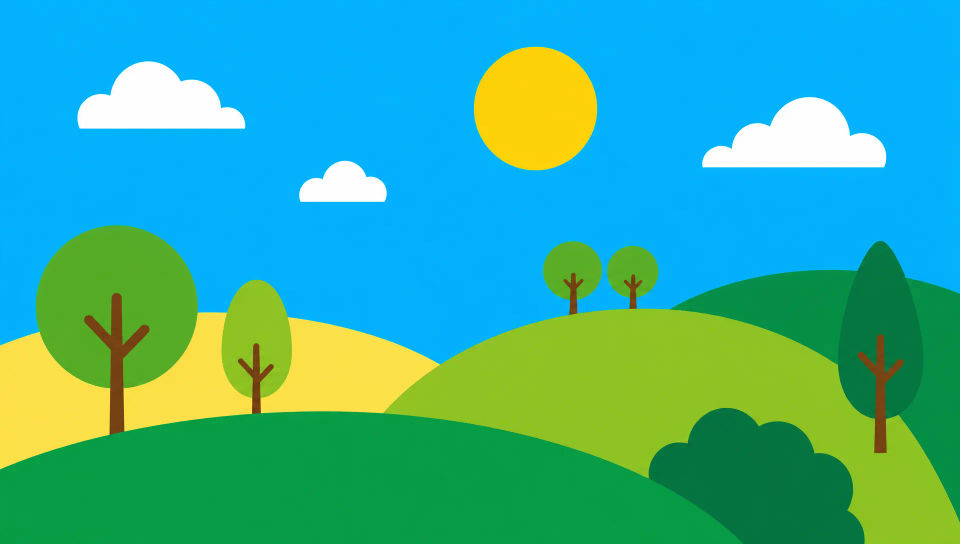 Flat nature scene