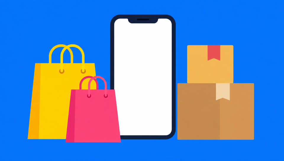 Flat e-commerce scene