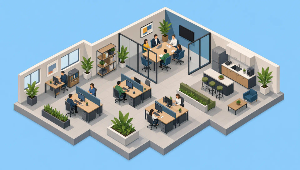 Office floor cutaway