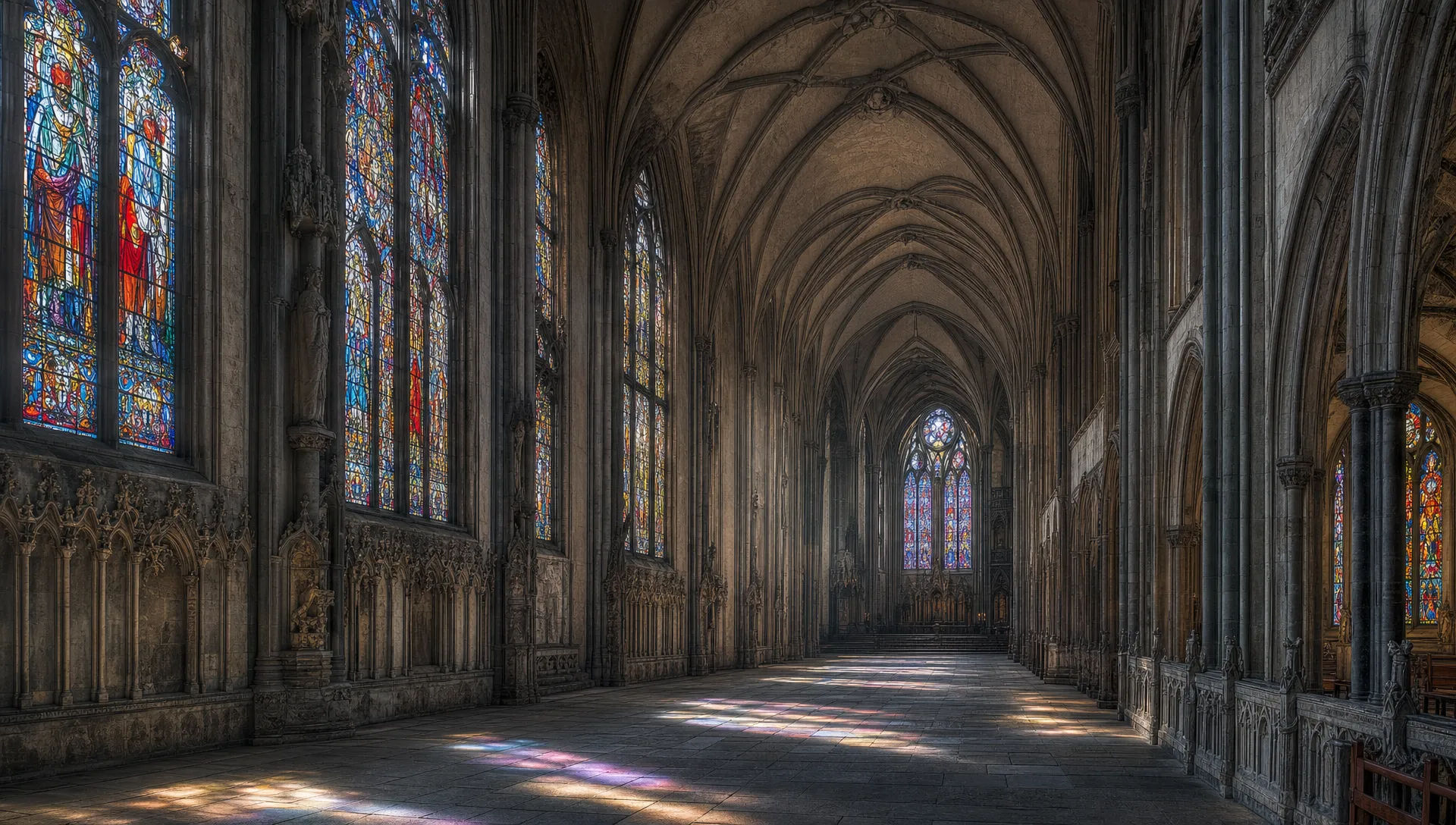 Nave in coloured light