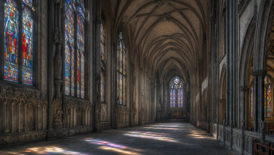 Nave in coloured light