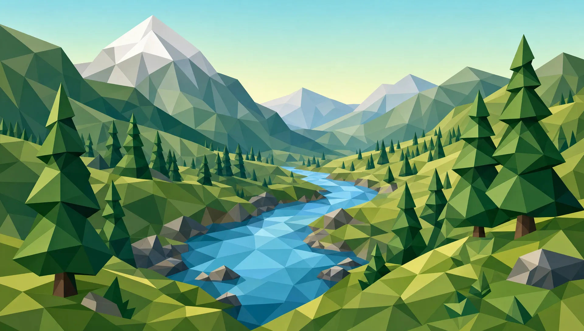 Polygon forest valley