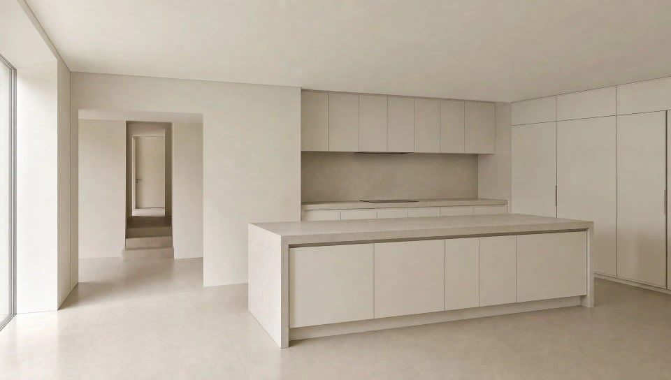 Pared-back kitchen