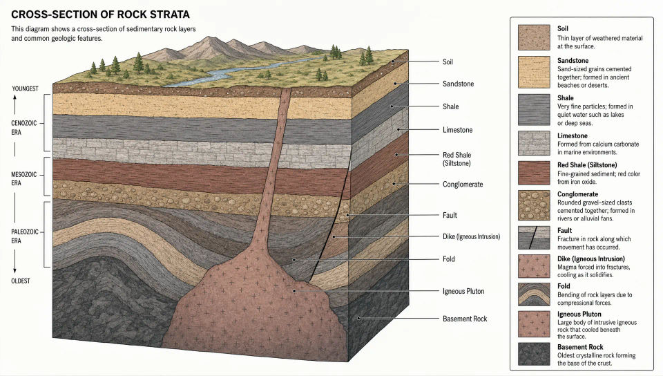 Geology strata diagram