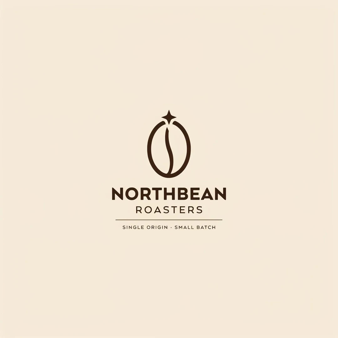 Minimalist coffee logo with the wordmark NORTHBEAN ROASTERS