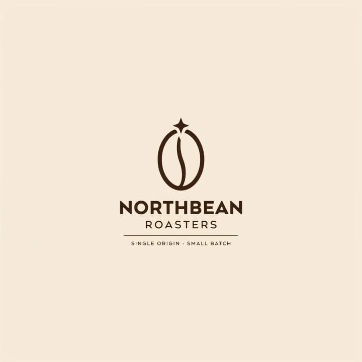 Logo minimalista de café com o wordmark NORTHBEAN ROASTERS