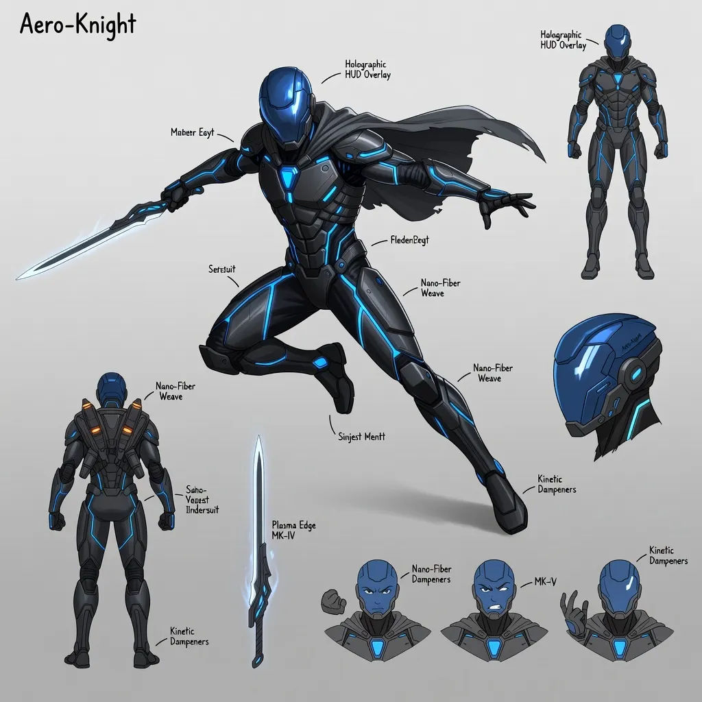 Original character concept in a dynamic pose on a clean backdrop