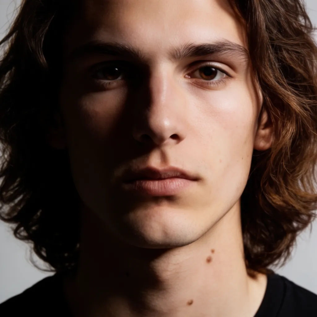 Clean studio portrait with crisp key light and accurate skin tones