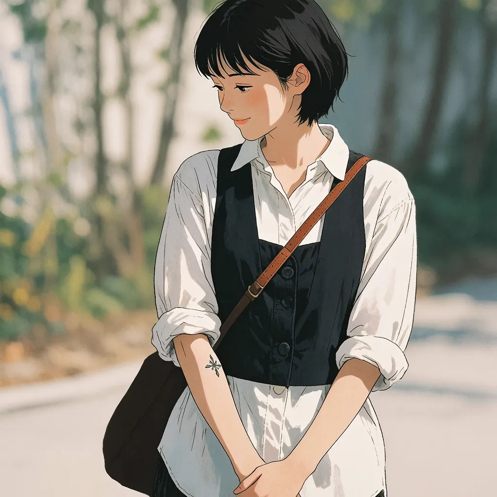 Photo restyled as anime with clean lines and vivid color