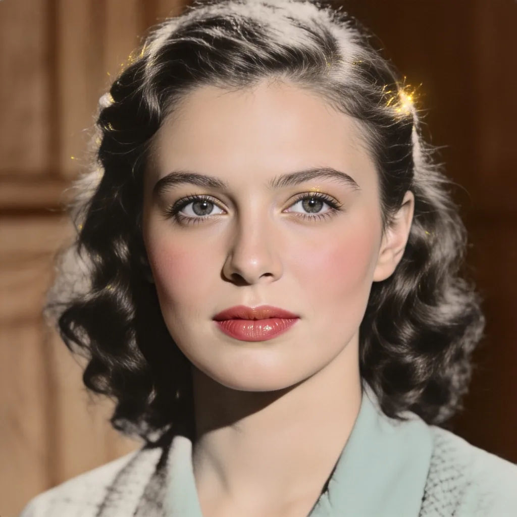 Black and white portrait colorized with natural skin tones and soft light