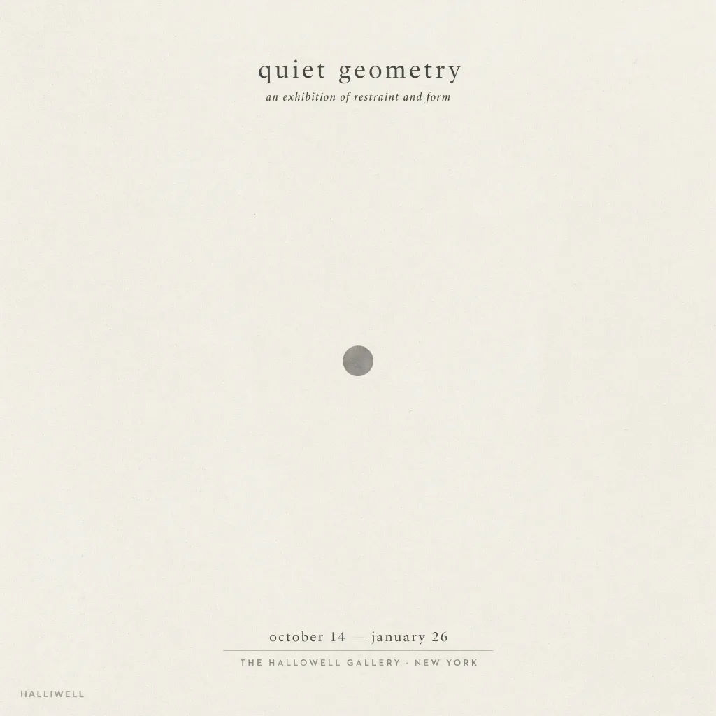 Modern art exhibition poster with white space and thin serif type