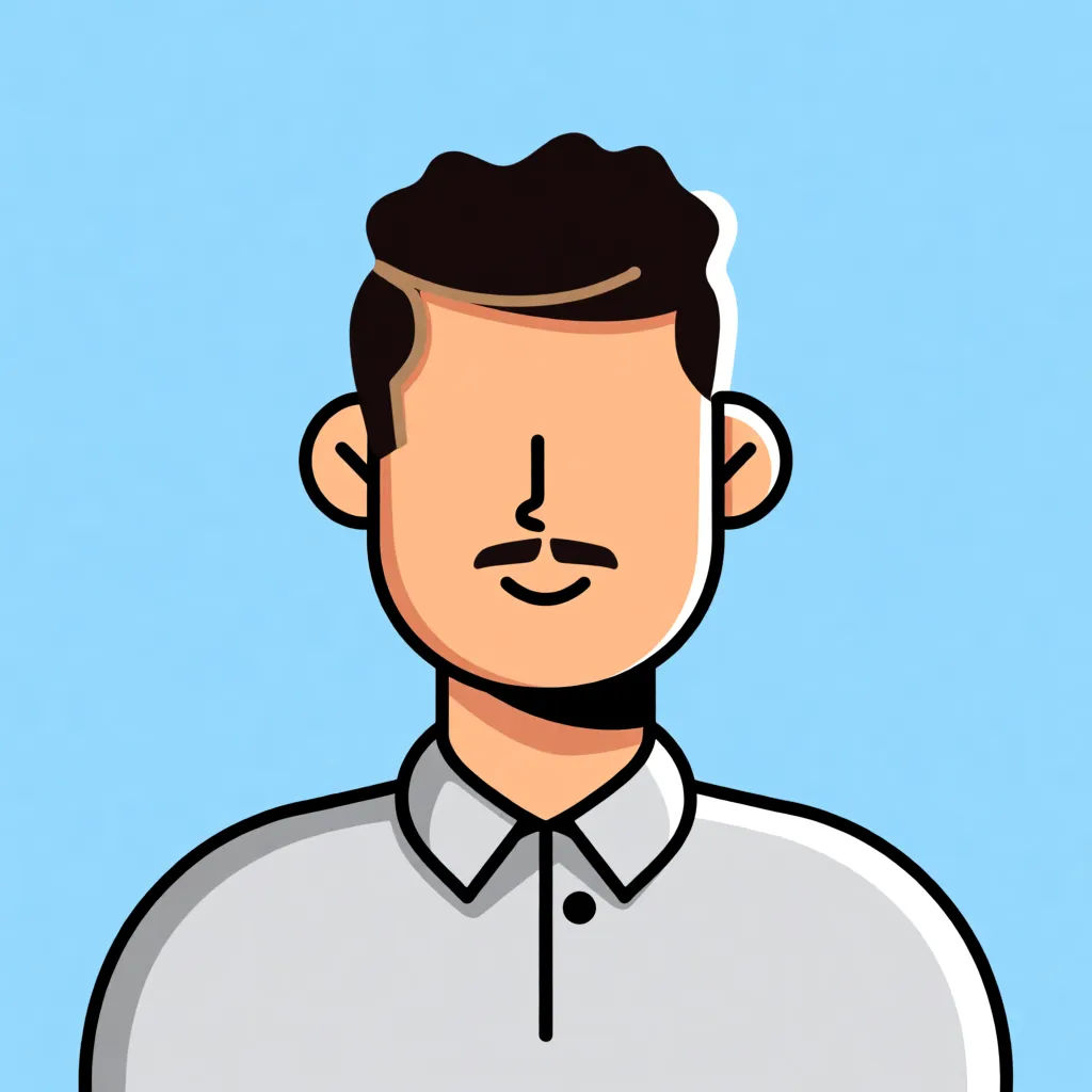 Photo turned into a flat vector cartoon with bold outlines and simple color