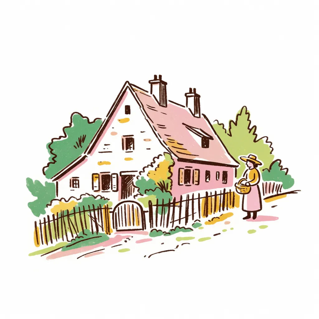 Rough scribble turned into a detailed illustration with a warm palette