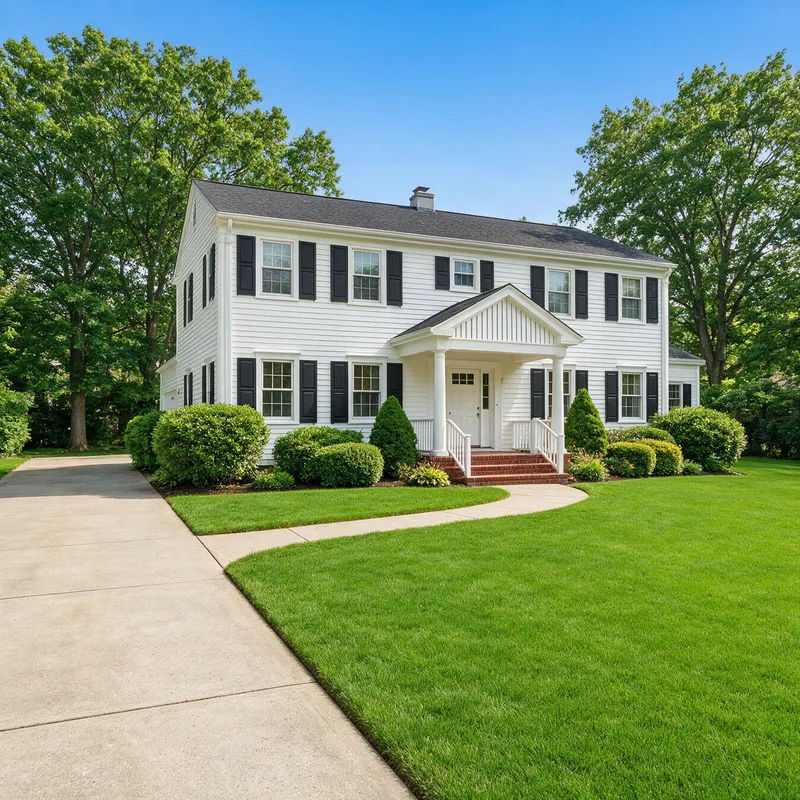 Patchy front lawn turned lush and green with tidy edges