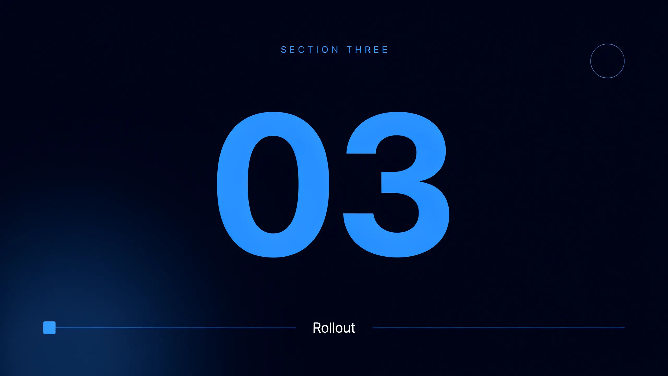 AI-generated section divider slide with a large number and minimal layout