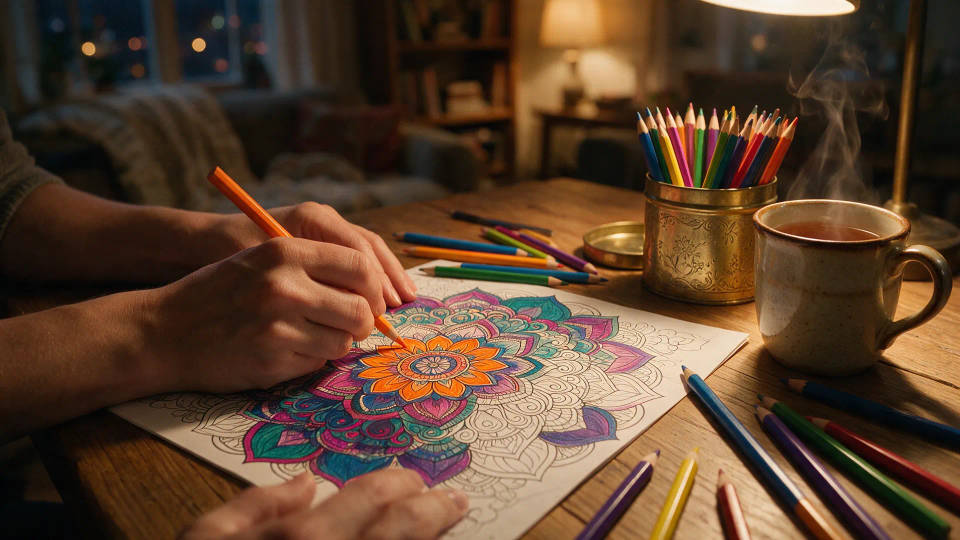 Folhas detalhadas para colorista adulto