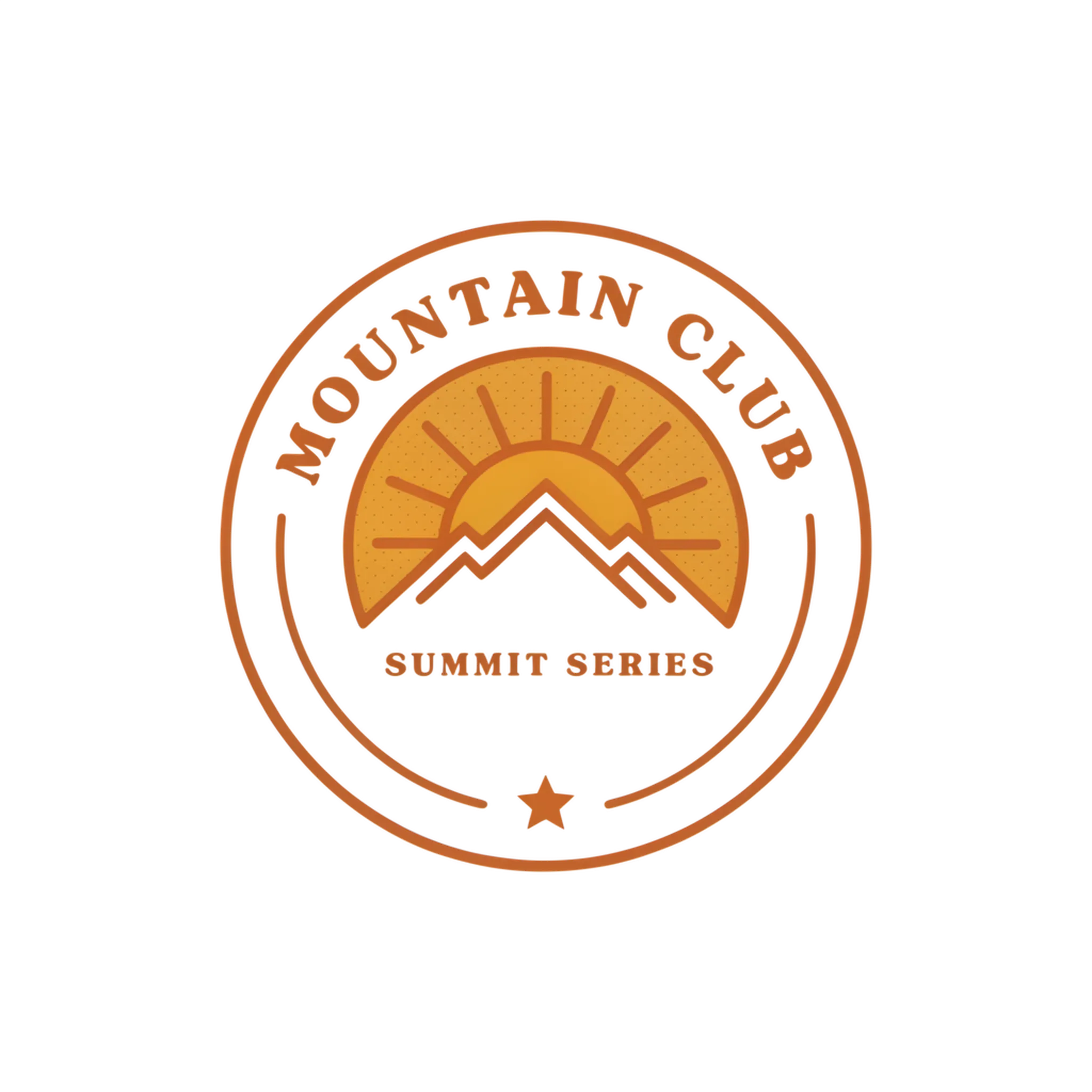 Vintage retro sunrise badge emblem with arched text for a t-shirt