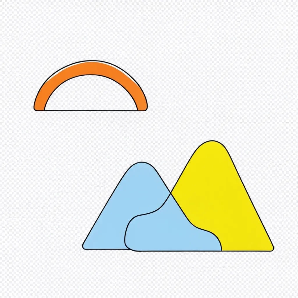 Minimal single-line mountain range drawing for a t-shirt