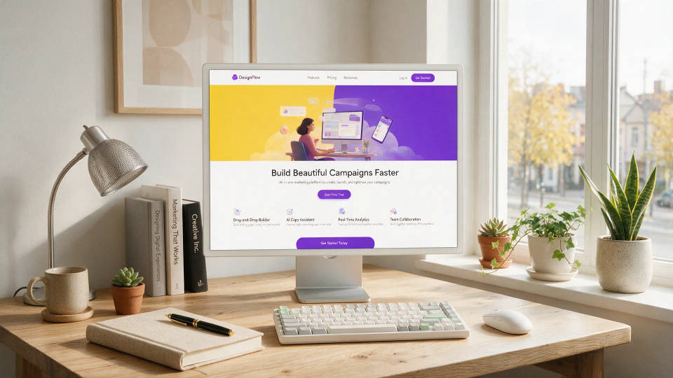 Landing pages e gráficos de hero