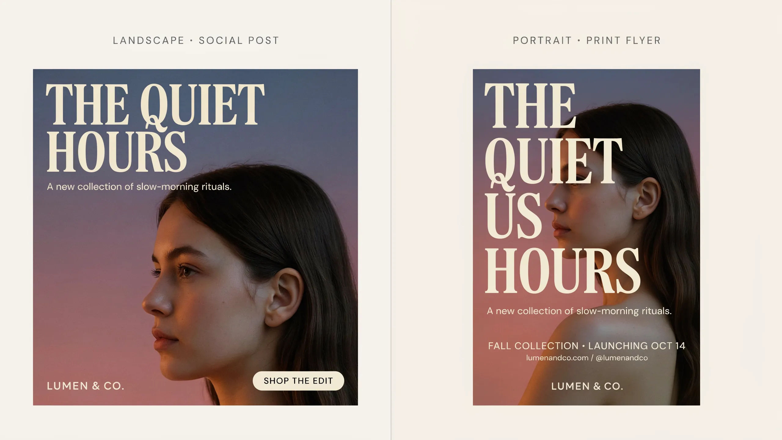 Social and print sizes