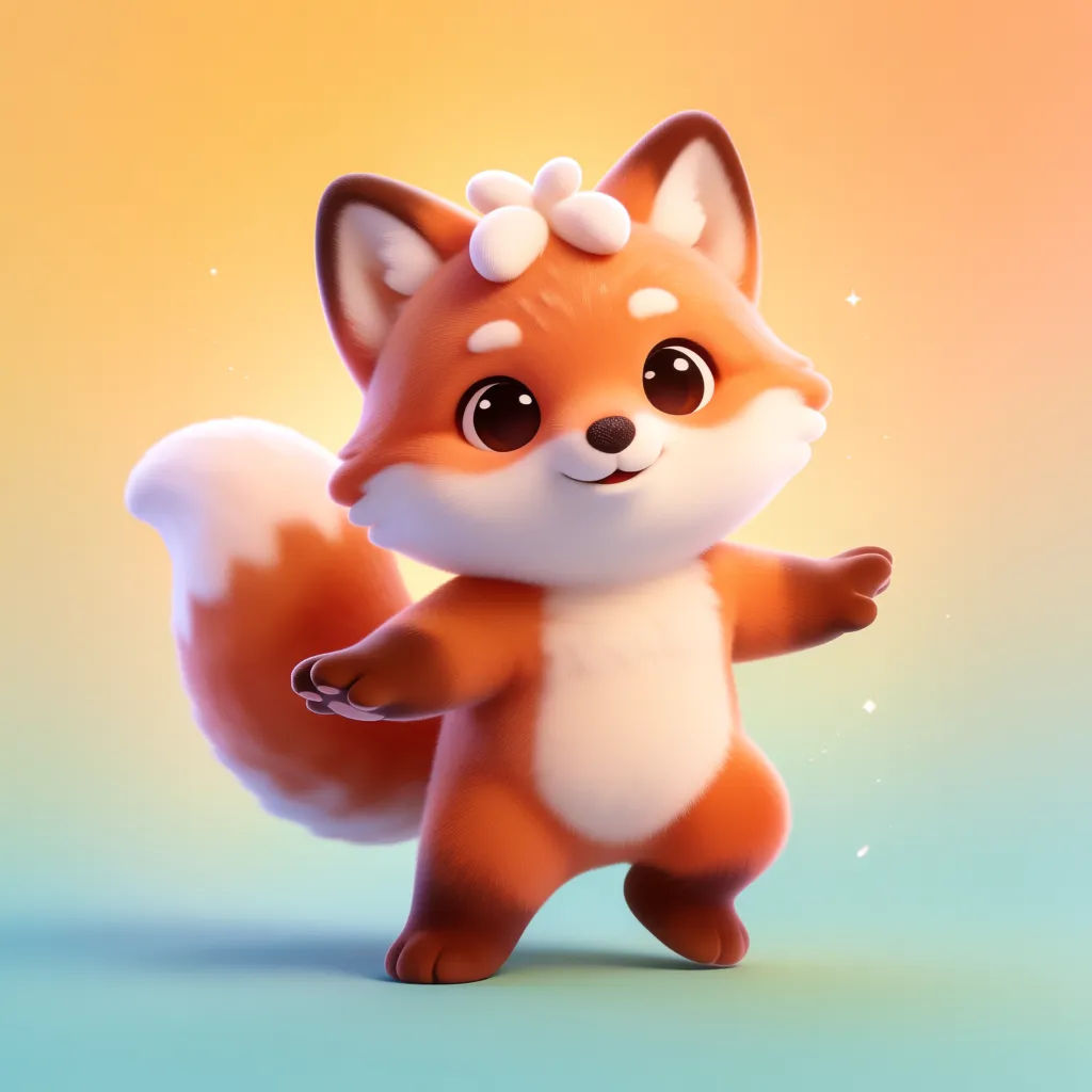 Soft rounded fox mascot for a kids brand