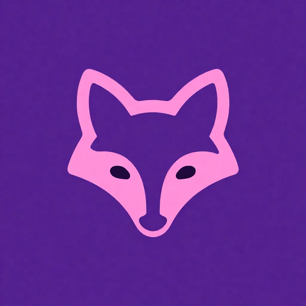 Flat geometric fox logo in a two-color palette