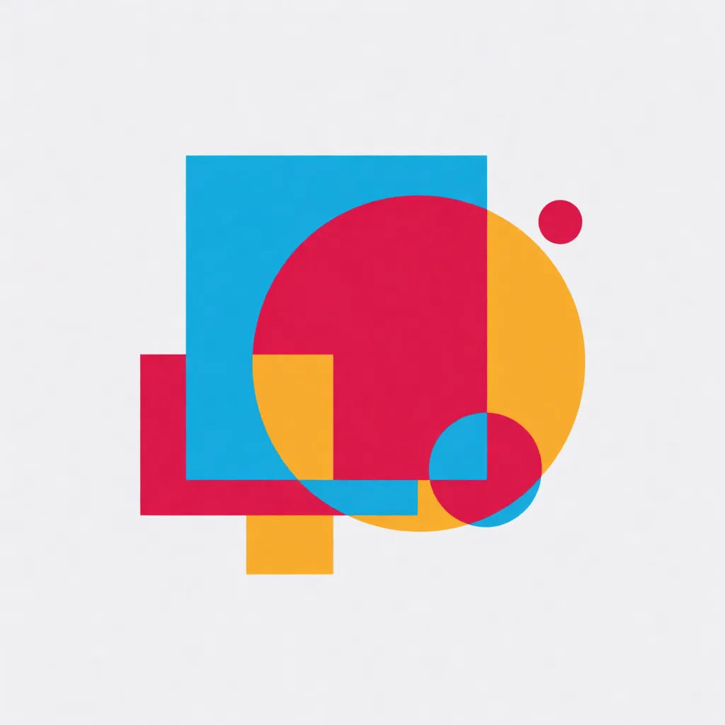 Abstract geometric vector mark with overlapping shapes