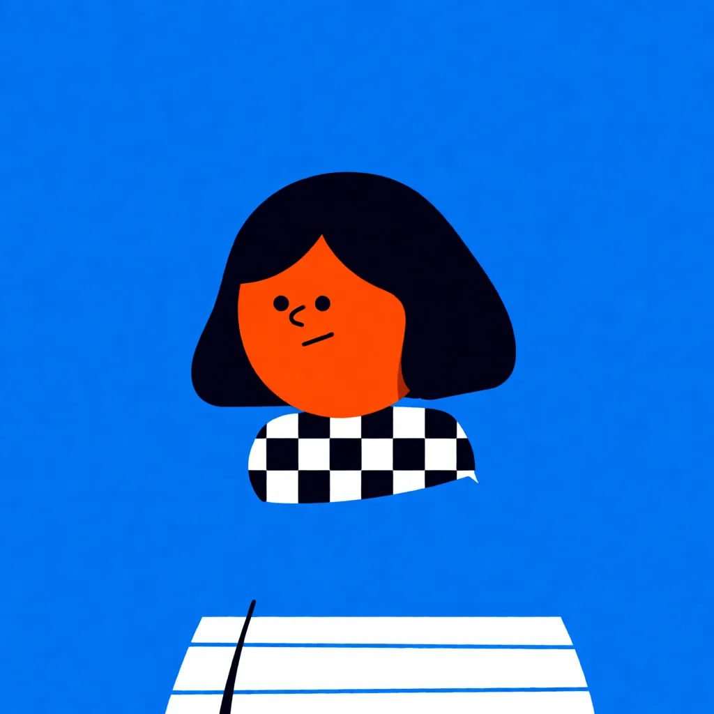Flat vector character with simple rounded shapes
