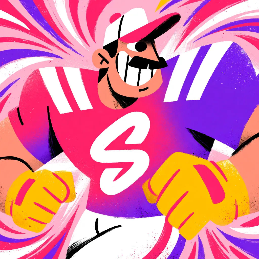 Sports caricature of an athlete in an action pose