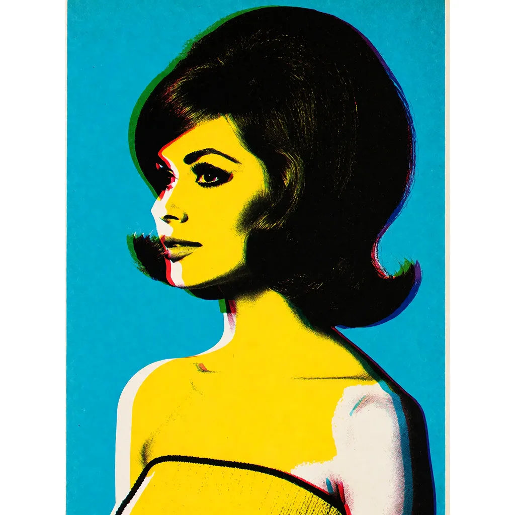 Retro-Dreifarb-Siebdruck-Pop-Art im Vintage-Look