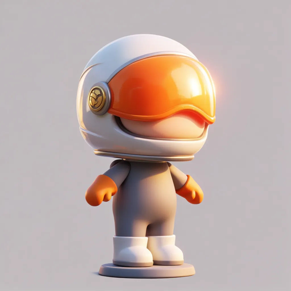 Chibi 3D figure of a sci-fi explorer