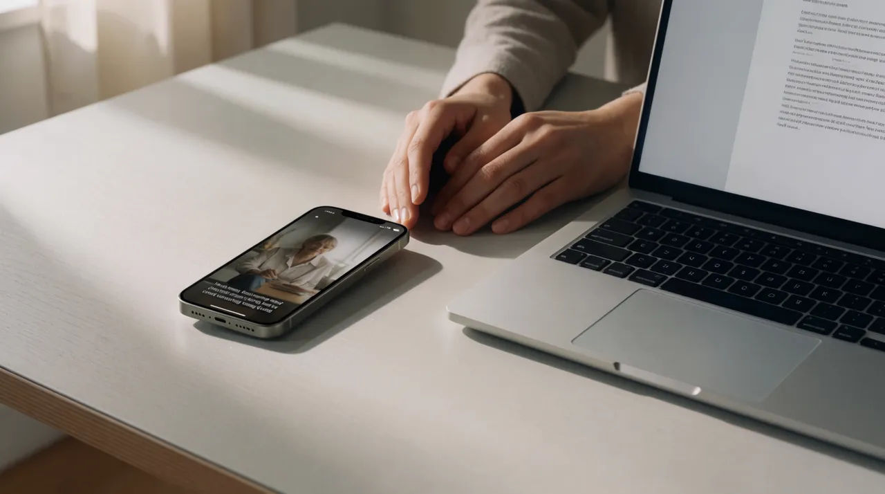 A delivery folder containing a captioned video and an SRT file