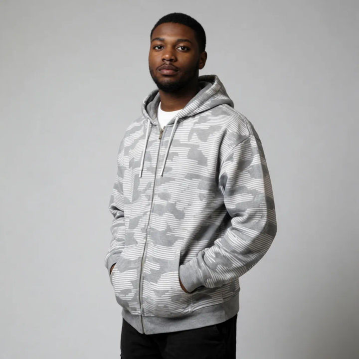 Portrait moved onto a soft grey studio backdrop with matched light