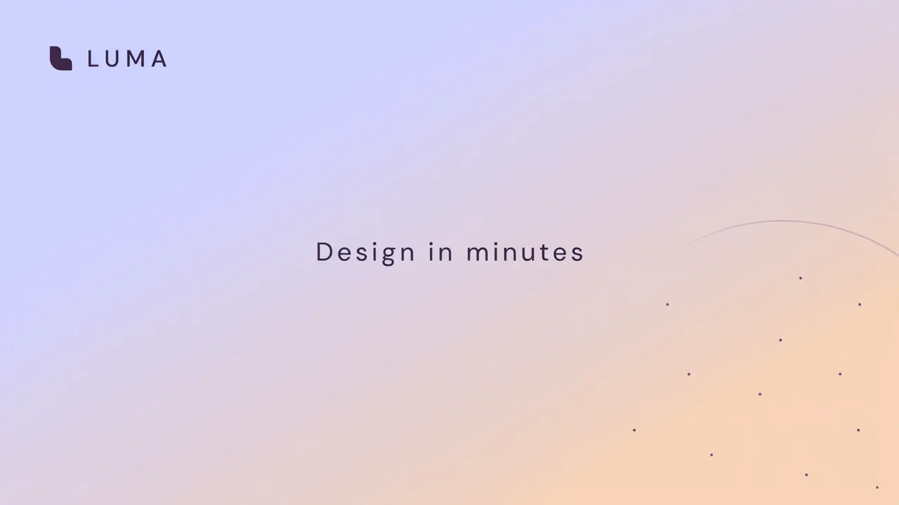Pastel gradient Twitter header with a design in minutes tagline