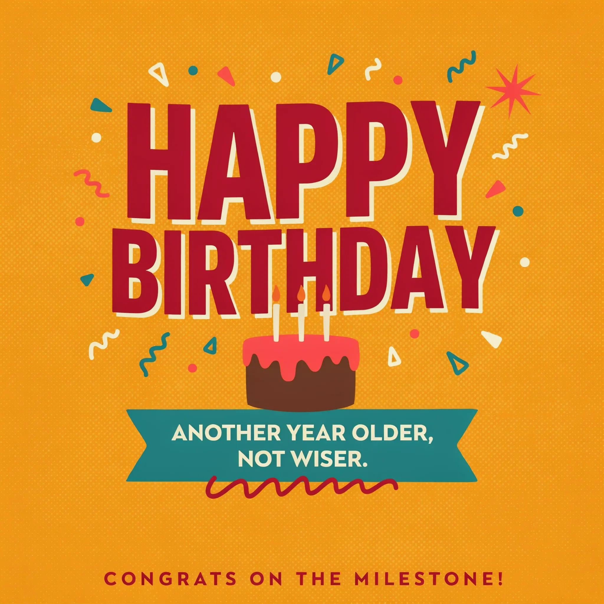 Funny retro birthday card with a bold cheeky greeting