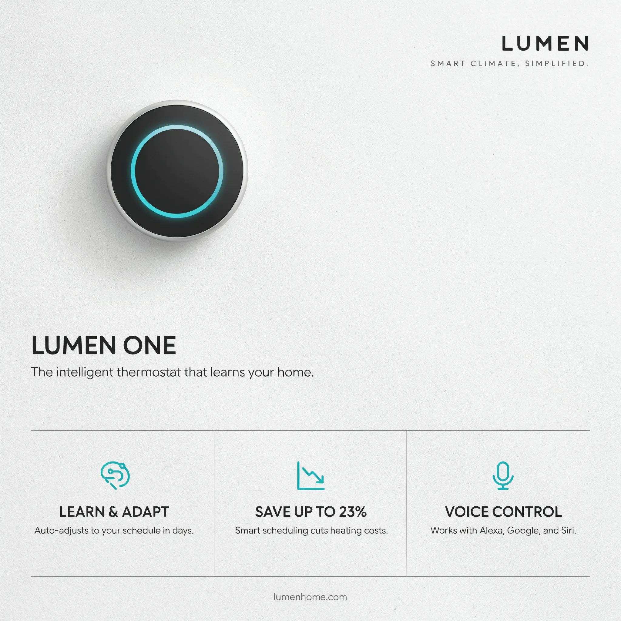 Product one-sheet brochure with hero shot and benefit callouts