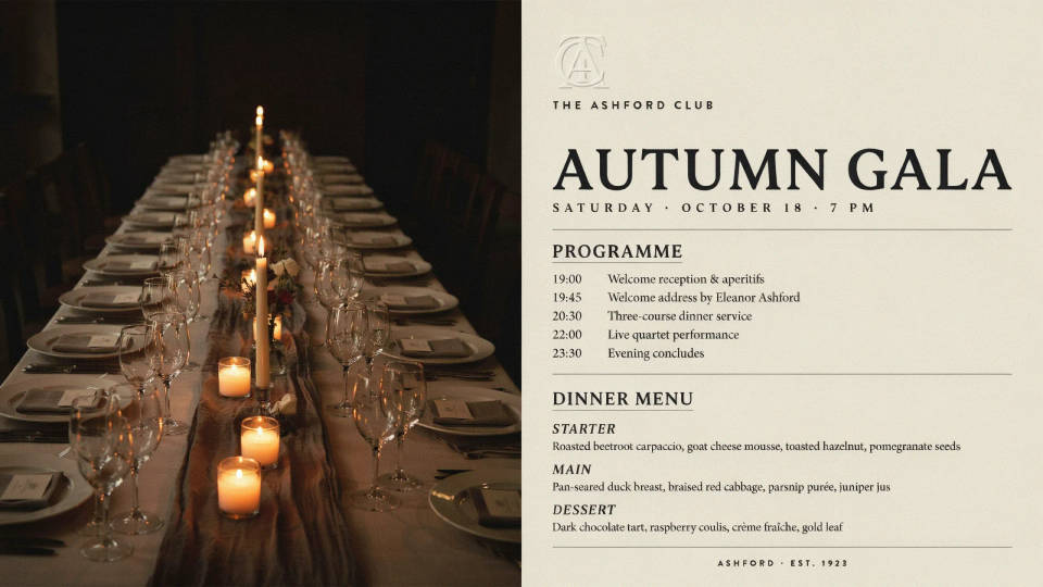 Menus and event programs