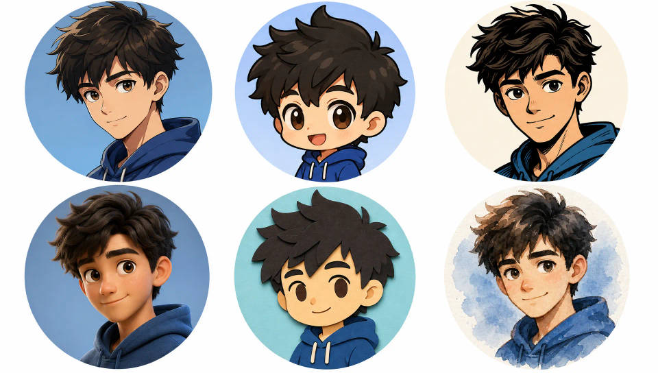 Avatares de desenho animado para perfil