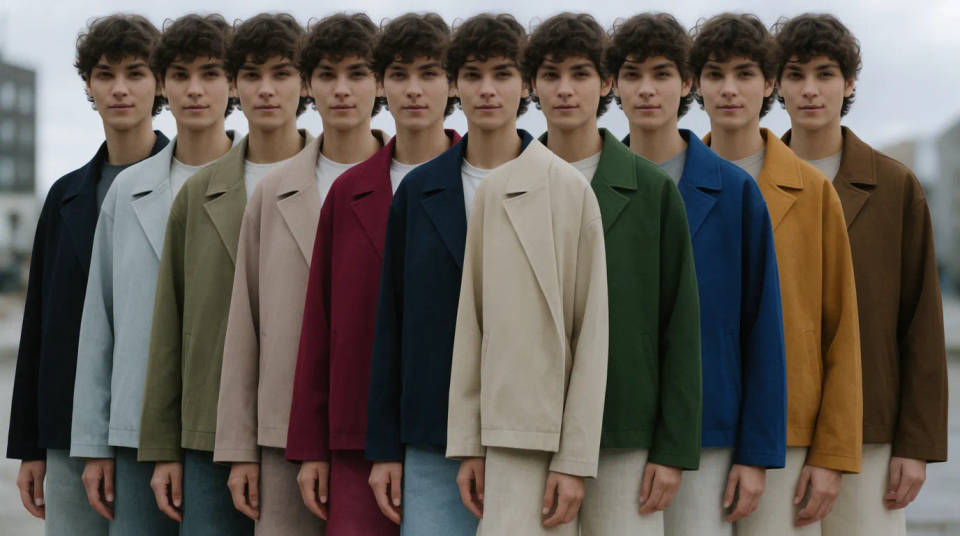 Show one garment in many colourways