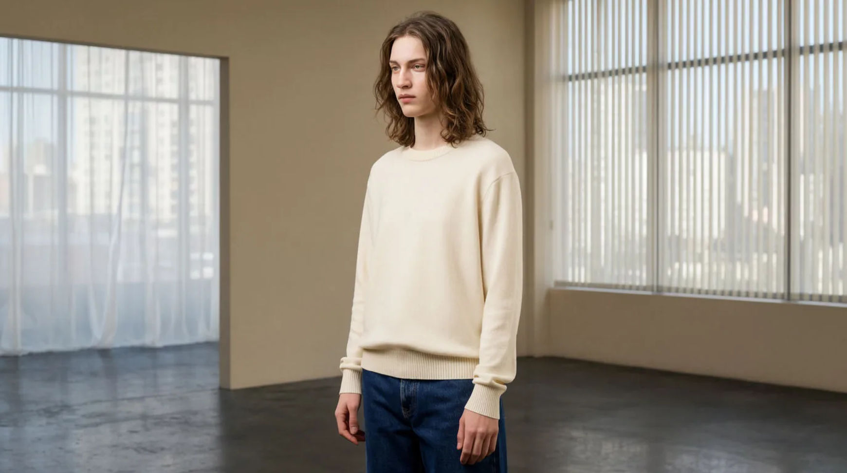A garment photo turned into a reference-driven on-model scene in Morphic