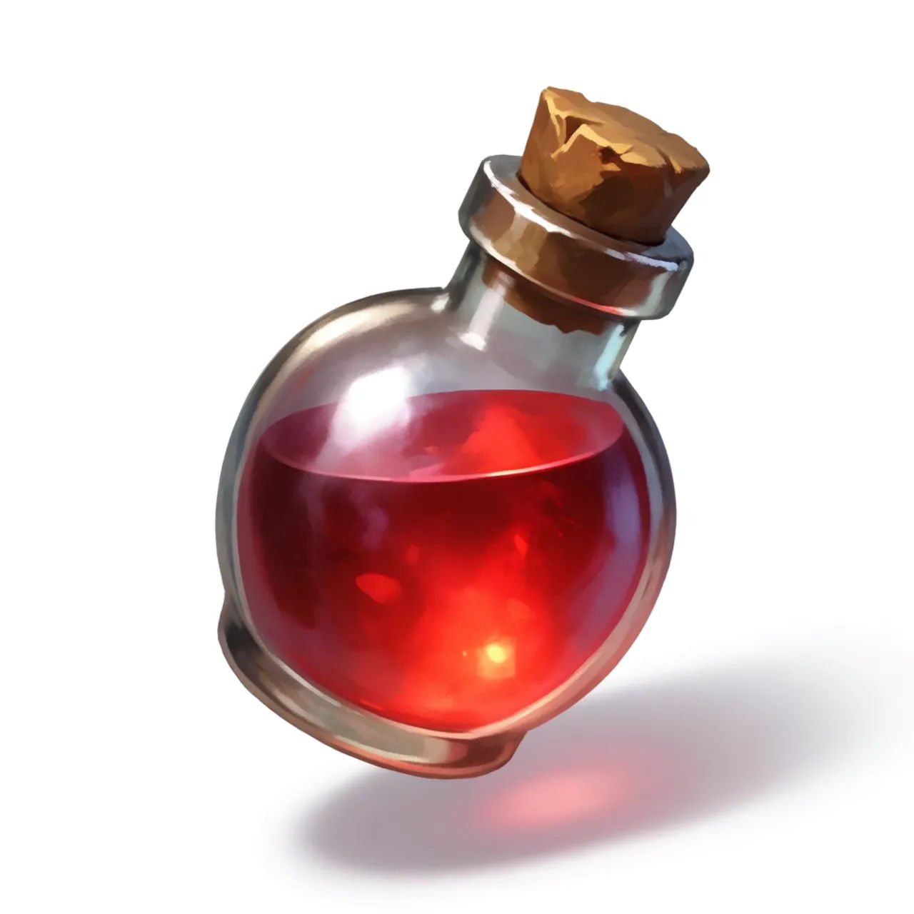 Glossy red health potion inventory icon in a game UI style