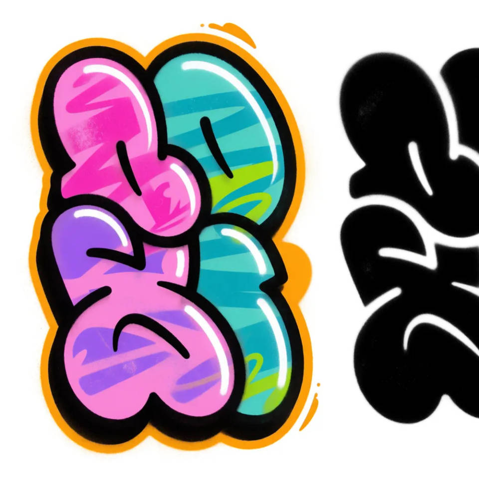 バブルとステンシルの表現