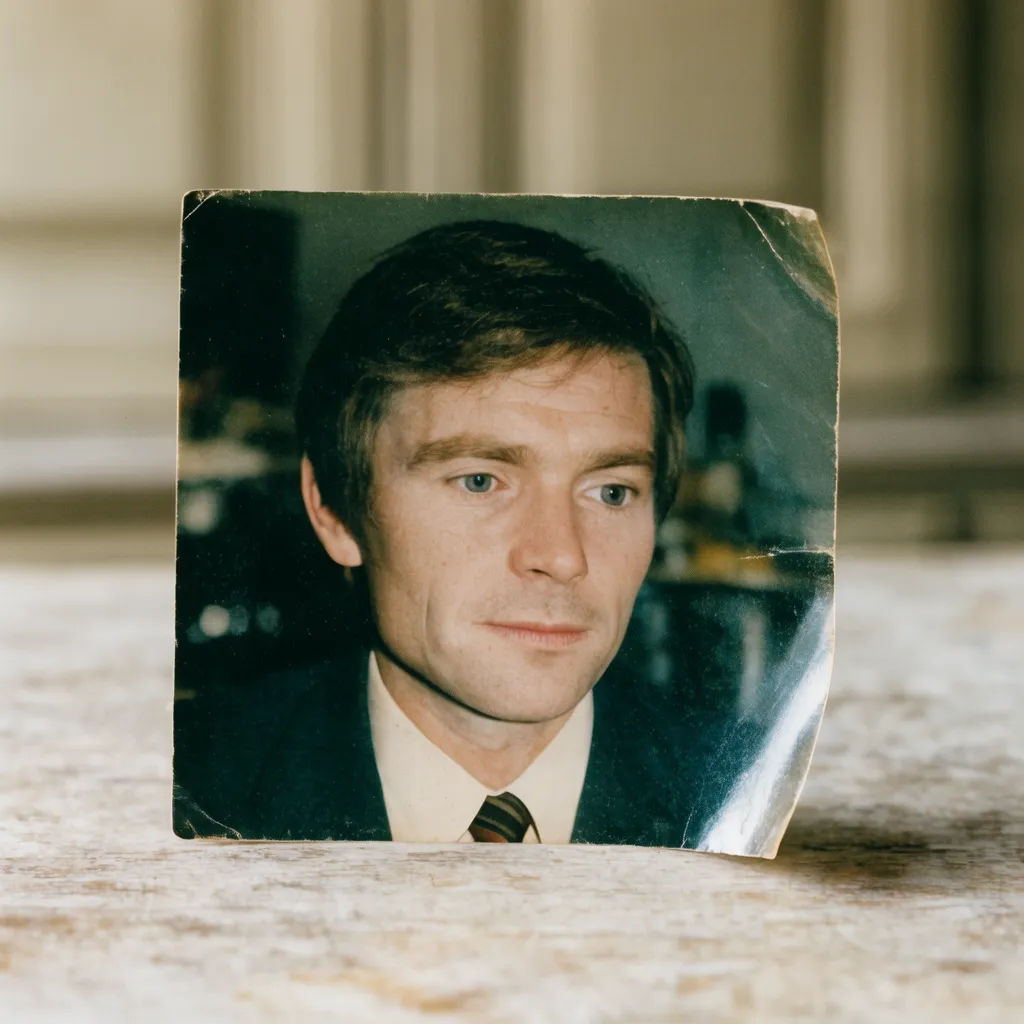 An old scanned photo enlarged with reconstructed detail