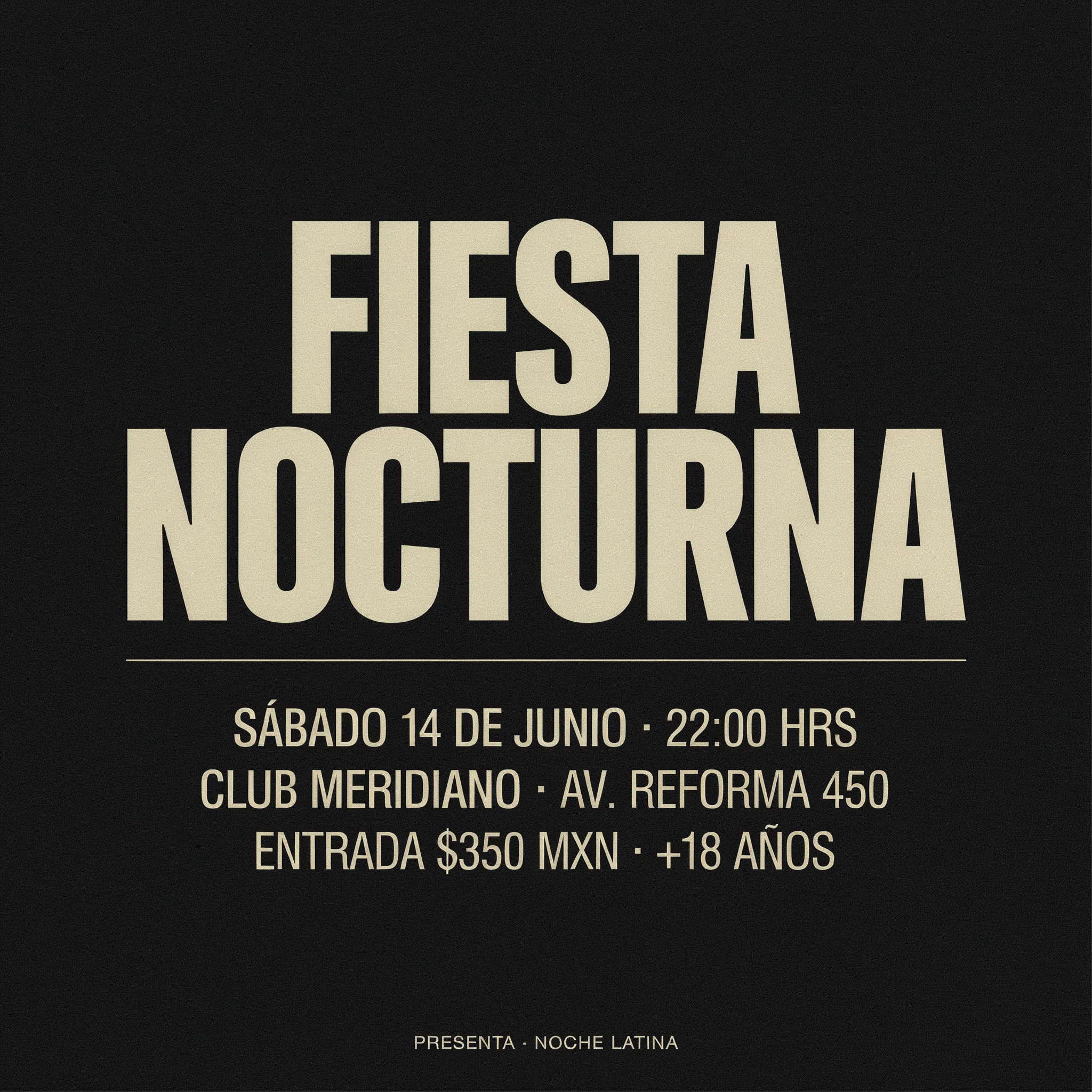 Event poster with the headline and details translated into Spanish in the original style