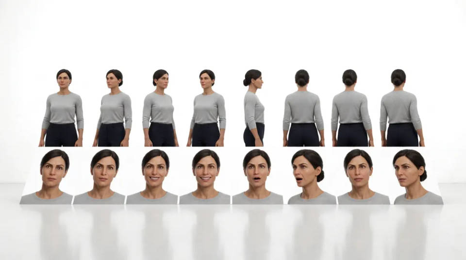 Hold the face with reference sheets