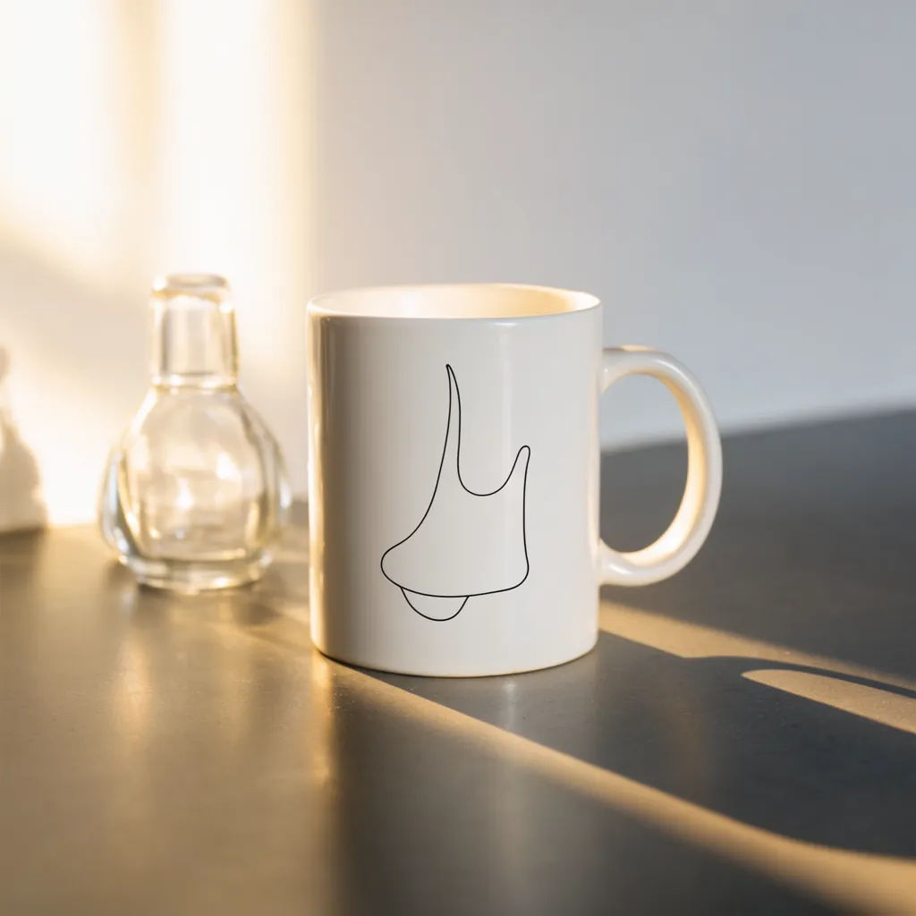 Product photo with a mug detail added inside a mask